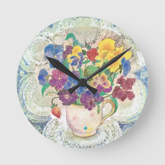 Sweet Afternoon: Luminous Rund Klocka (Framsida)