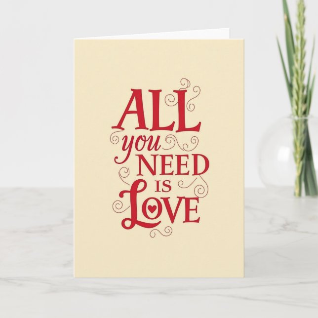 Sweet All You Need Is Love Card Kort (Framsida)