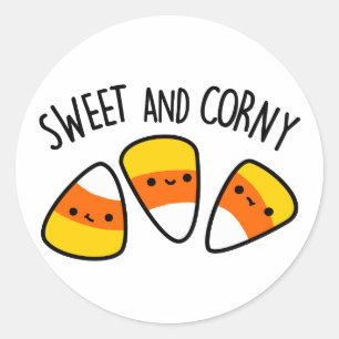Sweet and Corny Funny Maj Kernels Pun Runt Klistermärke