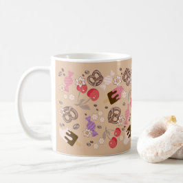 Sweet and Salty Treats Beige Mönster Kaffemugg