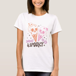 Sweet and Spooky Ice Cream Döskallars Halloween T Shirt