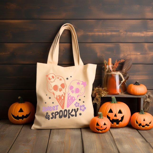 Sweet and Spooky Retro Groovy Halloween Tygkasse (Skapare uppladdad)