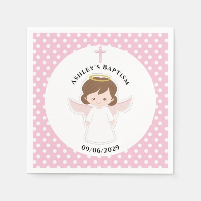 Sweet Angel Baptism First Communion Party Pappersservett (Framsidan)