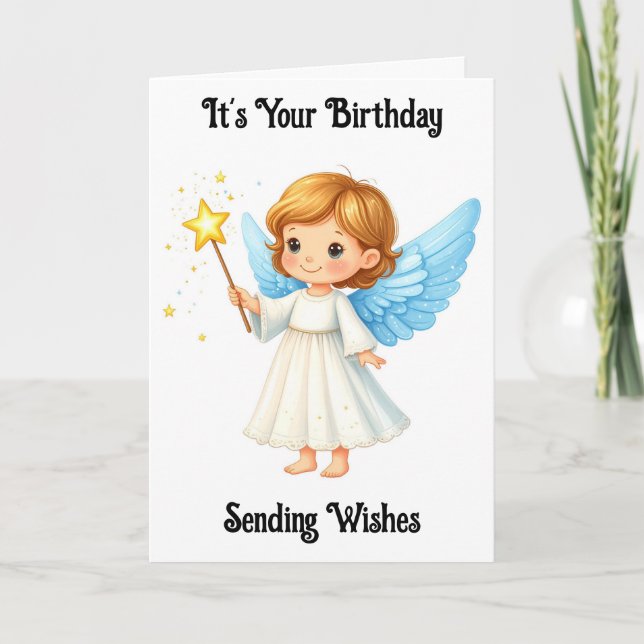 Sweet Angel Birthday Greeting Card Kort (Framsida)