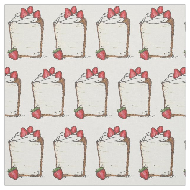 Sweet Angel Food Angelfood Cake Slice Strawbär Tyg (Provkarta)