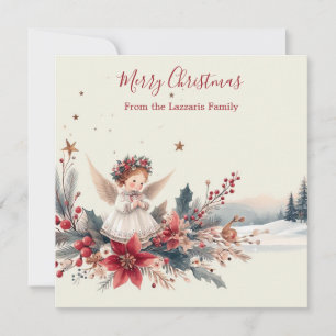 Sweet Angel Jul Watercolor Image Julkort