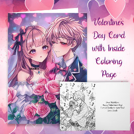 Sweet Anime Personlig Photo Valentine Day Kort