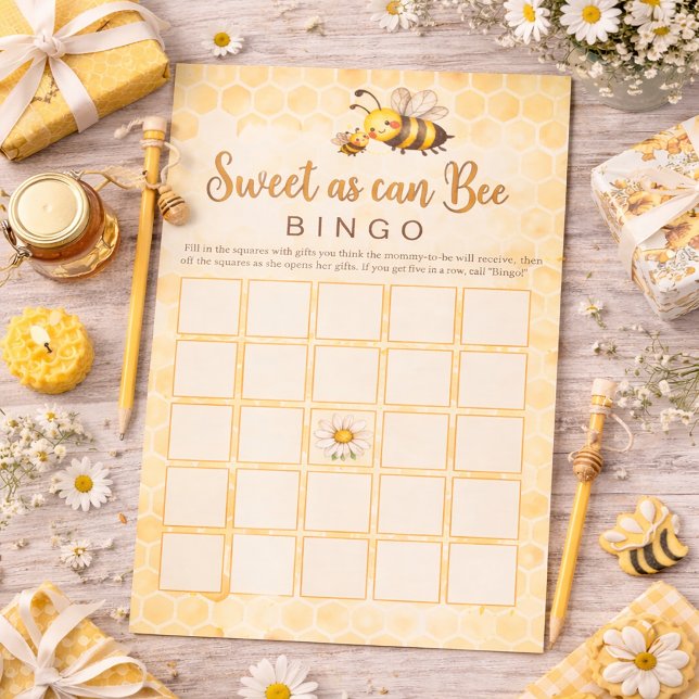 Sweet As Can Bee -  Baby Shower Bingo Game Brevpapper (Skapare uppladdad)