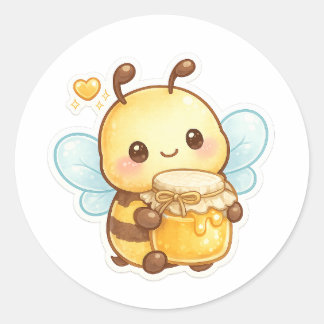 Sweet as Honey | Cute Cartoon Bee Runt Klistermärke
