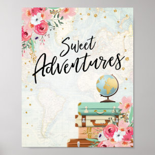 Sweet Äventyr tecknet Travel Shower Dessert Bord Poster