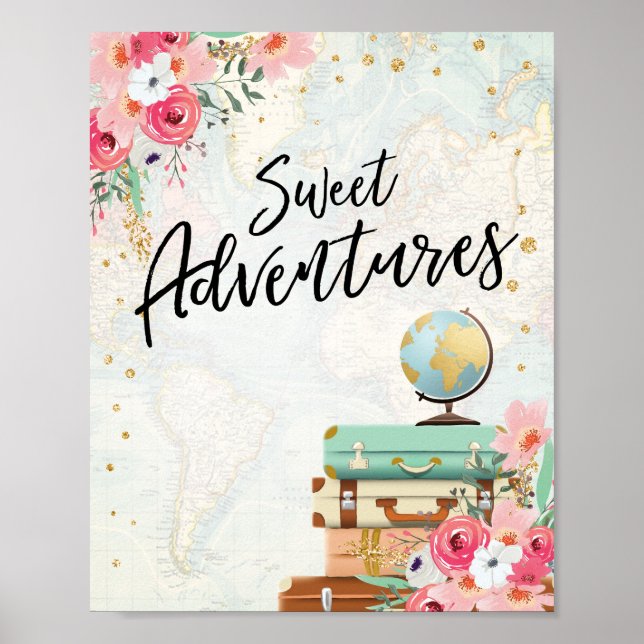 Sweet Äventyr tecknet Travel Shower Dessert Bord Poster (Framsidan)