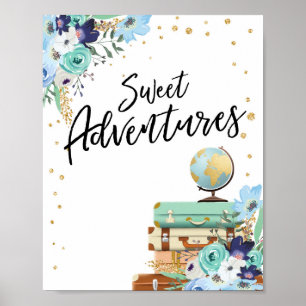 Sweet Äventyr tecknet Travel Shower Dessert Bord Poster