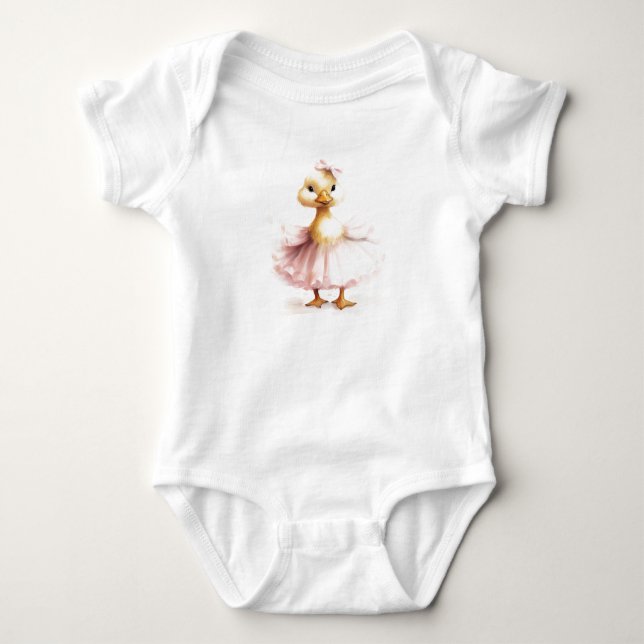 Sweet Baby Anka Duckling i Rosa Dress T Shirt (Framsida)