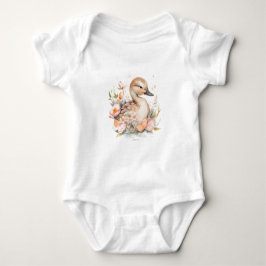 Sweet Baby Anka Duckling med blommor T Shirt
