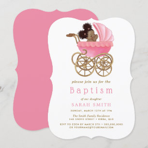 Sweet Baby Barnvagn Pram Baptism Christening Inbjudningar