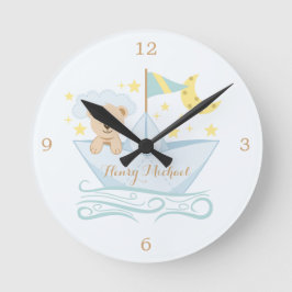 Sweet Baby Bear Nursery Rund Klocka