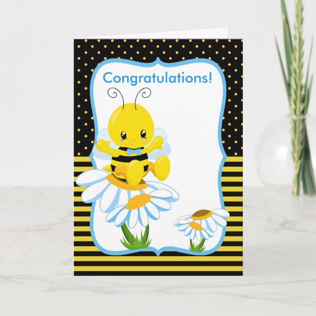 Sweet Baby Bee Boy Greeting Card Kort (Framsida)