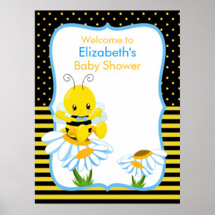 Sweet Baby Bee Boy Shower Poster