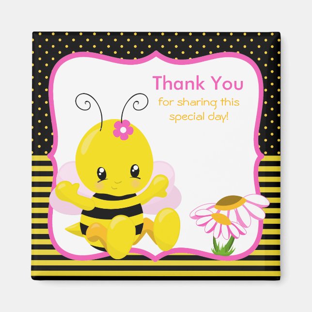 Sweet Baby Bee Girl Tack Magnet (Framsidan)