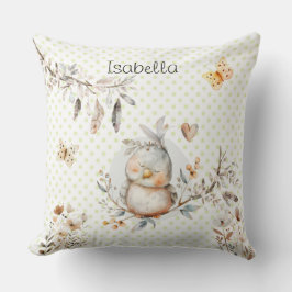 Sweet Baby Bird Watercolor Nursery Kudde
