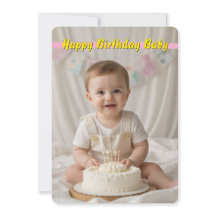 Sweet Baby Birthday Card - omedelbar nedladdning