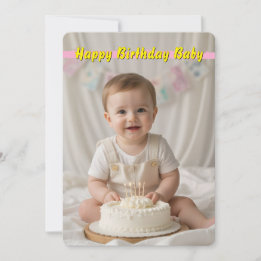 Sweet Baby Birthday Card - omedelbar nedladdning Inbjudningar