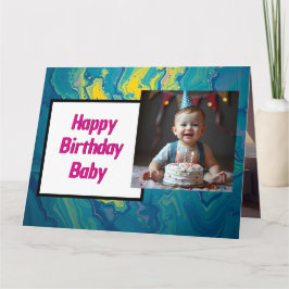 Sweet Baby Birthday Card - omedelbar nedladdning Kort