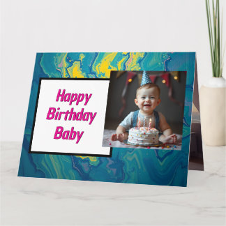 Sweet Baby Birthday Card - omedelbar nedladdning Kort