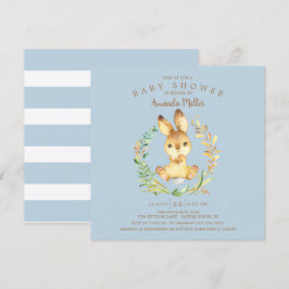 Sweet Baby Bunny Boys Baby Shower Inbjudningar