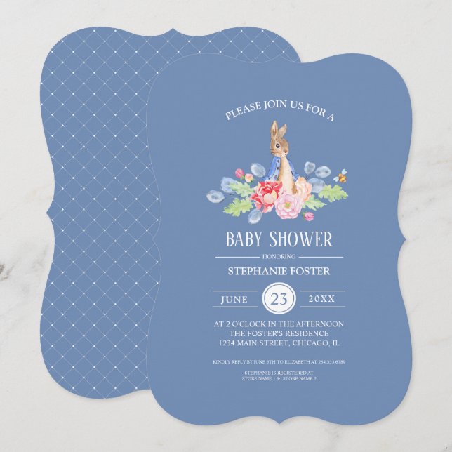 Sweet Baby Bunny | Kaninbabyskor Inbjudningar (Fram/baksida)