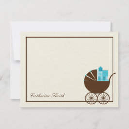 Sweet Baby Carriage Baby - tack - blått Anteckningskort
