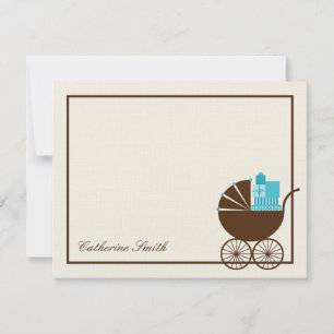 Sweet Baby Carriage Baby - tack - blått Anteckningskort