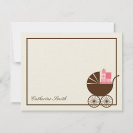 Sweet Baby Carriage Baby - - tackkort - Rosa Anteckningskort