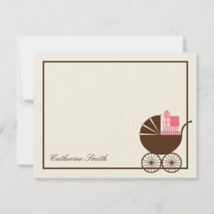 Sweet Baby Carriage Baby - - tackkort - Rosa Anteckningskort