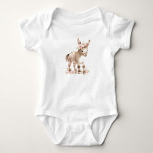 Sweet Baby Donkey med Flowers Baby Gift T Shirt