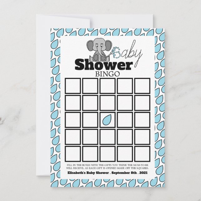 Sweet Baby Elephant, Baby Shower Bingo (Framsida)