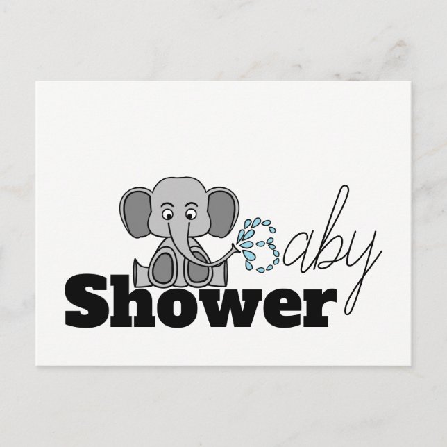 Sweet Baby Elephant, Baby Shower-inbjudan Inbjudan Vykort (Framsida)