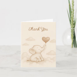 Sweet Baby Elephant Baby Shower Tack för ditt kort