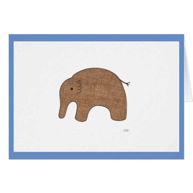 Sweet Baby Elephant Blank Notecard Hälsningskort (Framsidan Horizontal)