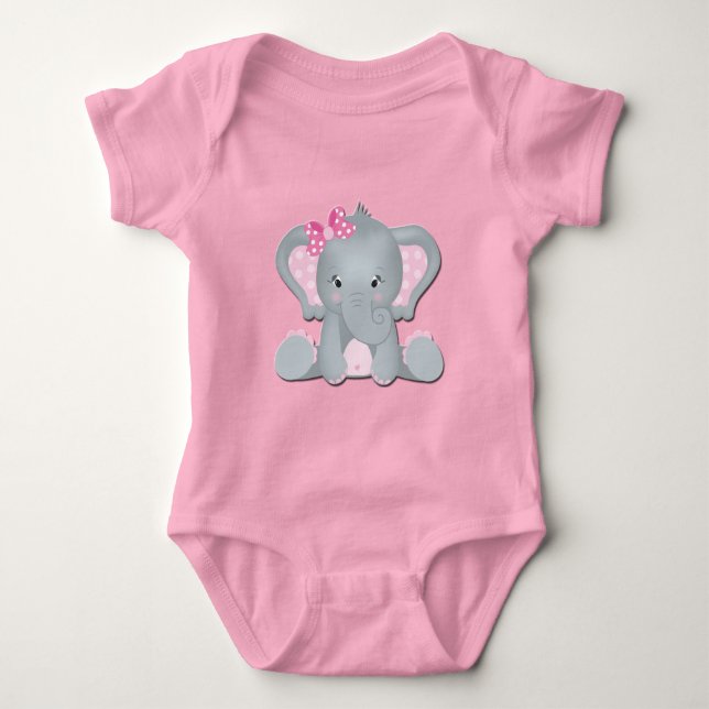 Sweet Baby Elephant Bodykostet T Shirt (Framsida)