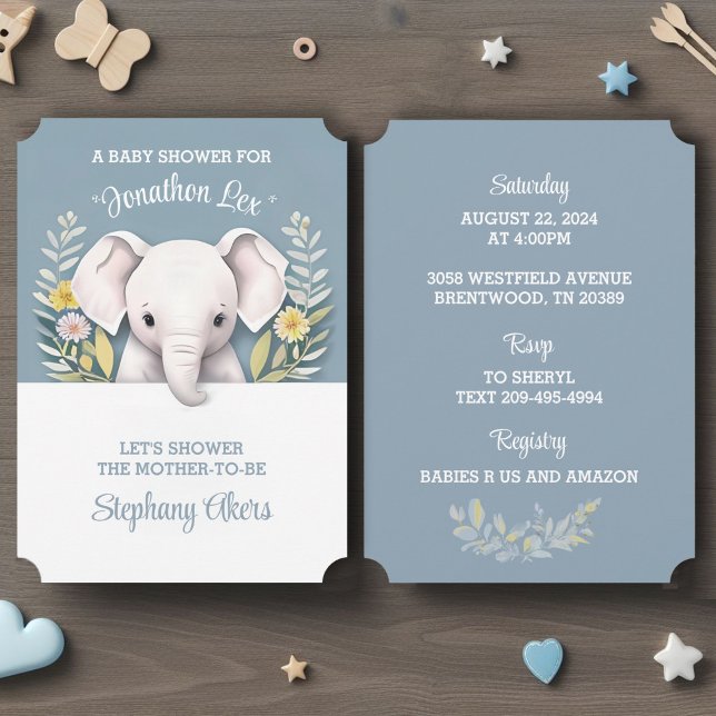 Sweet Baby Elephant Inbjudningar (Skapare uppladdad)