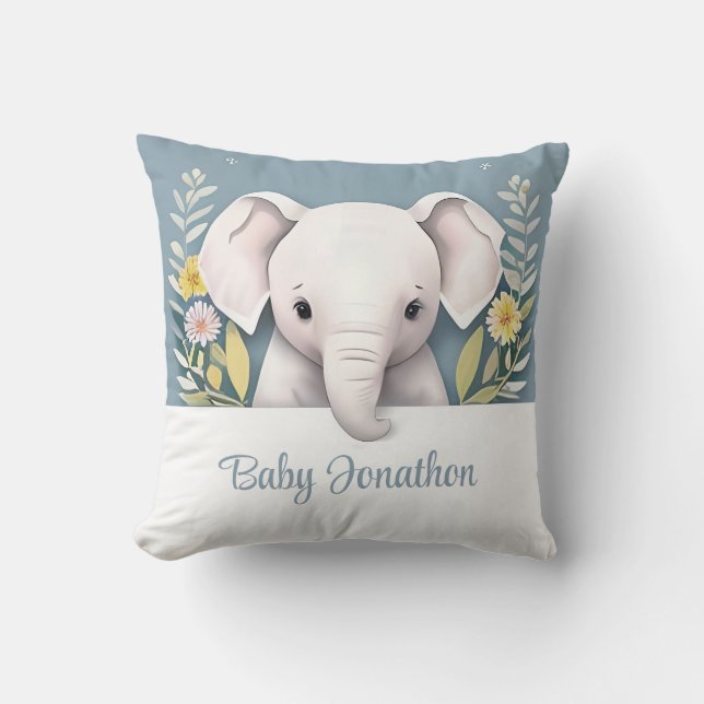 Sweet Baby Elephant Kudde (Framsida)