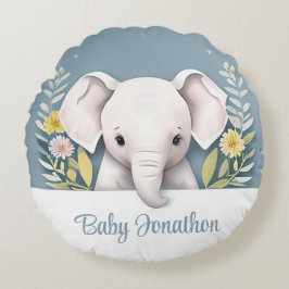 Sweet Baby Elephant Rund Kudde