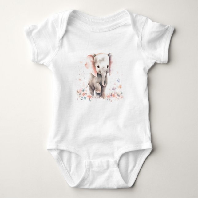 Sweet Baby Elephant, Zoo Animals T Shirt (Framsida)