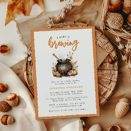Sweet Baby Is Brewing Halloween Baby Shower Inbjudningar