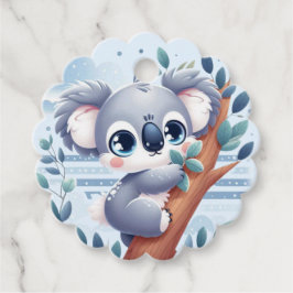 Sweet Baby Koala - Favor Tag Gåvor Etiketter