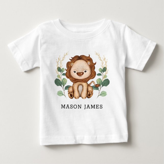 Sweet Baby Lejon Jungle Safari Animal Boy Vild One T Shirt (Framsida)