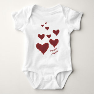 Sweet Baby Namn Cudely Red Hearts I Kärlek You T Shirt