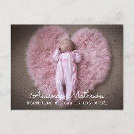 Sweet Baby Photo Script Namn Overlay Birth Meddelande Vykort