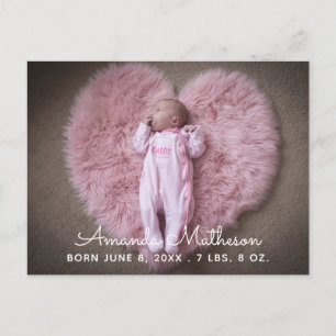 Sweet Baby Photo Script Namn Overlay Birth Meddelande Vykort